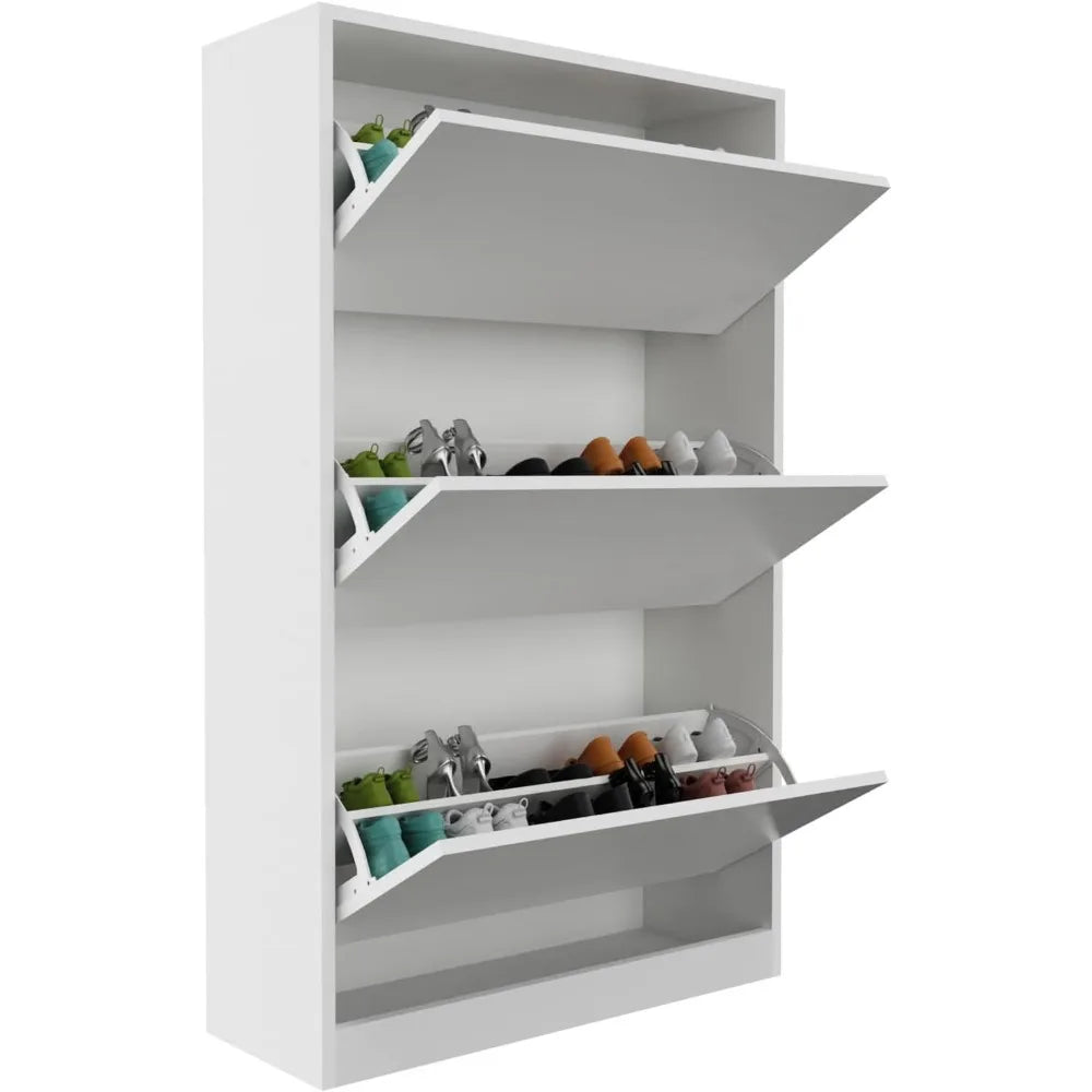 3-Drawer Shoe Organizer Cabinet for Entryway