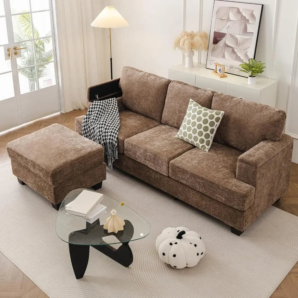 Couch with Armrest Organizer